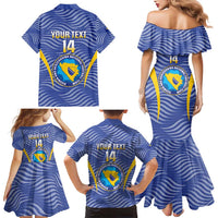 Custom Bosnia and Herzegovina Football Family Matching Mermaid Dress and Hawaiian Shirt Come On Zmajevi