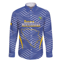 Custom Bosnia and Herzegovina Football Family Matching Off The Shoulder Long Sleeve Dress and Hawaiian Shirt Come On Zmajevi