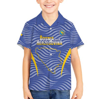 Custom Bosnia and Herzegovina Football Family Matching Off The Shoulder Long Sleeve Dress and Hawaiian Shirt Come On Zmajevi