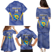 Custom Bosnia and Herzegovina Football Family Matching Puletasi and Hawaiian Shirt Come On Zmajevi