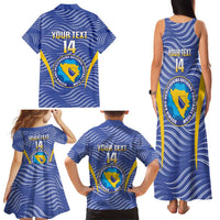 Custom Bosnia and Herzegovina Football Family Matching Tank Maxi Dress and Hawaiian Shirt Come On Zmajevi