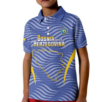 Custom Bosnia and Herzegovina Football Kid Polo Shirt Come On Zmajevi