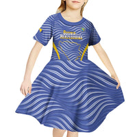Custom Bosnia and Herzegovina Football Kid Short Sleeve Dress Come On Zmajevi