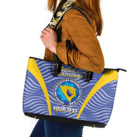 Custom Bosnia and Herzegovina Football Leather Tote Bag Come On Zmajevi