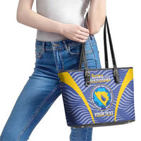 Custom Bosnia and Herzegovina Football Leather Tote Bag Come On Zmajevi