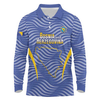 Custom Bosnia and Herzegovina Football Long Sleeve Polo Shirt Come On Zmajevi