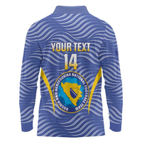 Custom Bosnia and Herzegovina Football Long Sleeve Polo Shirt Come On Zmajevi