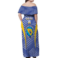 Custom Bosnia and Herzegovina Football Off Shoulder Maxi Dress Come On Zmajevi