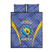 Custom Bosnia and Herzegovina Football Quilt Bed Set Come On Zmajevi