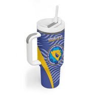 Custom Bosnia and Herzegovina Football Tumbler With Handle Come On Zmajevi