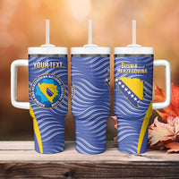Custom Bosnia and Herzegovina Football Tumbler With Handle Come On Zmajevi