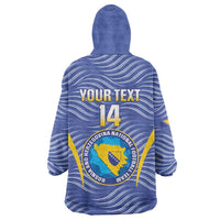 Custom Bosnia and Herzegovina Football Wearable Blanket Hoodie Come On Zmajevi