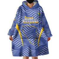 Custom Bosnia and Herzegovina Football Wearable Blanket Hoodie Come On Zmajevi