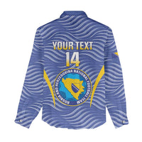 Custom Bosnia and Herzegovina Football Women Casual Shirt Come On Zmajevi
