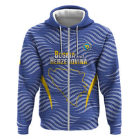 Custom Bosnia and Herzegovina Football Zip Hoodie Come On Zmajevi