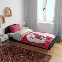 Custom Latvia Football Bedding Set Go Wolves Latvija Folk Pattern