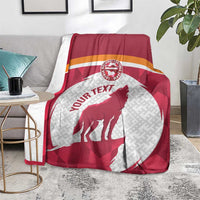 Custom Latvia Football Blanket Go Wolves Latvija Folk Pattern