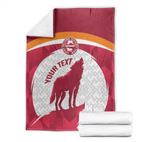 Custom Latvia Football Blanket Go Wolves Latvija Folk Pattern