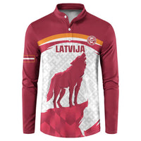 Custom Latvia Football Button Sweatshirt Go Wolves Latvija Folk Pattern