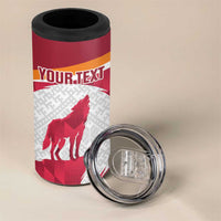 Custom Latvia Football 4 in 1 Can Cooler Tumbler Go Wolves Latvija Folk Pattern