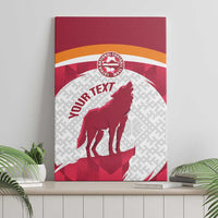 Custom Latvia Football Canvas Wall Art Go Wolves Latvija Folk Pattern