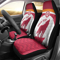 Custom Latvia Football Car Seat Cover Go Wolves Latvija Folk Pattern