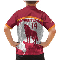 Custom Latvia Football Family Matching Mermaid Dress and Hawaiian Shirt Go Wolves Latvija Folk Pattern