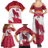 Custom Latvia Football Family Matching Summer Maxi Dress and Hawaiian Shirt Go Wolves Latvija Folk Pattern