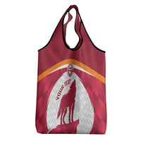Custom Latvia Football Grocery Bag Go Wolves Latvija Folk Pattern