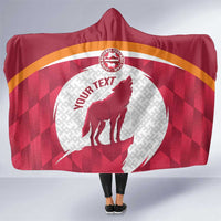Custom Latvia Football Hooded Blanket Go Wolves Latvija Folk Pattern