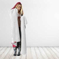 Custom Latvia Football Hooded Blanket Go Wolves Latvija Folk Pattern