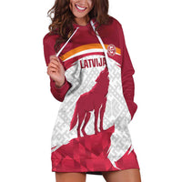 Custom Latvia Football Hoodie Dress Go Wolves Latvija Folk Pattern