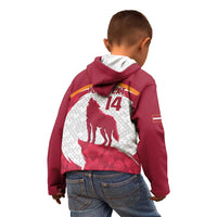 Custom Latvia Football Kid Hoodie Go Wolves Latvija Folk Pattern
