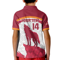 Custom Latvia Football Kid Polo Shirt Go Wolves Latvija Folk Pattern