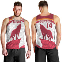 Custom Latvia Football Men Tank Top Go Wolves Latvija Folk Pattern