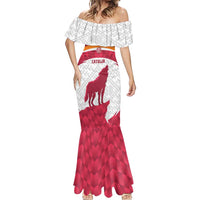 Custom Latvia Football Mermaid Dress Go Wolves Latvija Folk Pattern