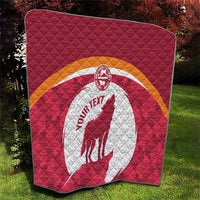 Custom Latvia Football Quilt Go Wolves Latvija Folk Pattern