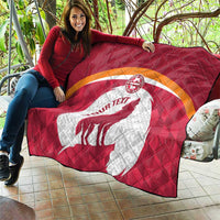 Custom Latvia Football Quilt Go Wolves Latvija Folk Pattern