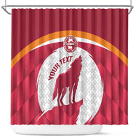 Custom Latvia Football Shower Curtain Go Wolves Latvija Folk Pattern