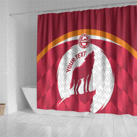 Custom Latvia Football Shower Curtain Go Wolves Latvija Folk Pattern