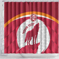 Custom Latvia Football Shower Curtain Go Wolves Latvija Folk Pattern