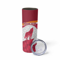 Custom Latvia Football Skinny Tumbler Go Wolves Latvija Folk Pattern