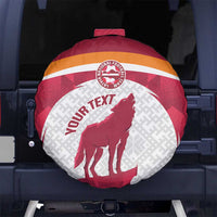 Custom Latvia Football Spare Tire Cover Go Wolves Latvija Folk Pattern