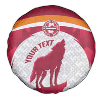 Custom Latvia Football Spare Tire Cover Go Wolves Latvija Folk Pattern