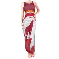 Custom Latvia Football Tank Maxi Dress Go Wolves Latvija Folk Pattern