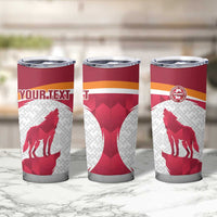 Custom Latvia Football Tumbler Cup Go Wolves Latvija Folk Pattern