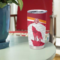 Custom Latvia Football Tumbler Cup Go Wolves Latvija Folk Pattern