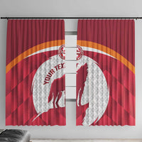 Custom Latvia Football Window Curtain Go Wolves Latvija Folk Pattern
