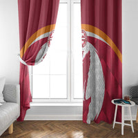 Custom Latvia Football Window Curtain Go Wolves Latvija Folk Pattern