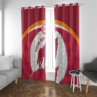 Custom Latvia Football Window Curtain Go Wolves Latvija Folk Pattern